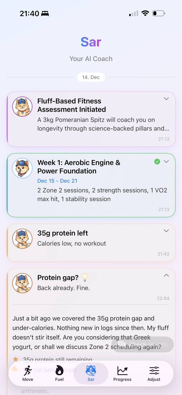 Sarvita Coach Interface